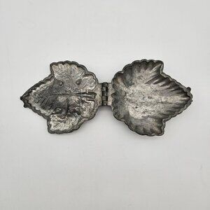 Antique Ice Cream Chocolate Butter Pewter Mold Leaf #196 T Mills & Bro